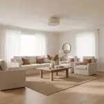 Beckham Minimalist Linen Drum Flush Mount Ceiling Light