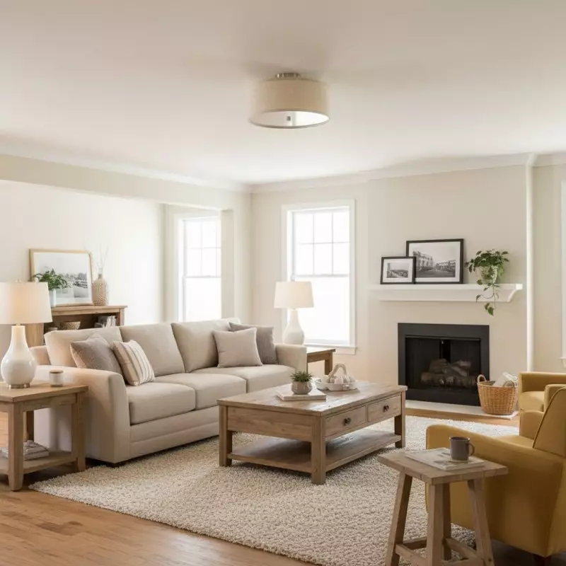 Beckham Minimalist Linen Drum Flush Mount Ceiling Light