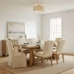 Beckham Minimalist Linen Drum Flush Mount Ceiling Light