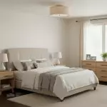 Beckham Minimalist Linen Drum Flush Mount Ceiling Light