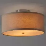 Beckham Minimalist Linen Drum Flush Mount Ceiling Light