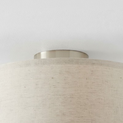 Beckham Minimalist Linen Drum Flush Mount Ceiling Light