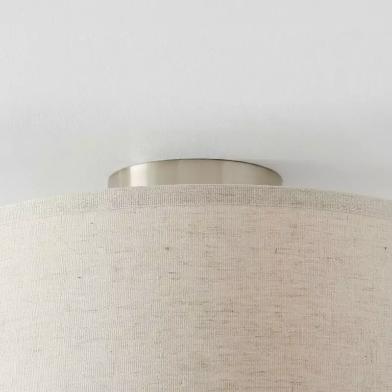 Beckham Minimalist Linen Drum Flush Mount Ceiling Light