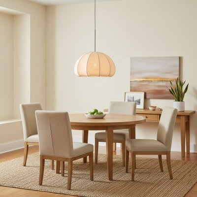 Vivienne Modern Scalloped Bubble Linen Pendant Light