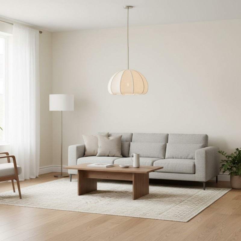 Vivienne Modern Scalloped Bubble Linen Pendant Light Vivienne Modern Scalloped Bubble Linen Pendant Light