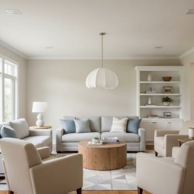 Vivienne Modern Scalloped Bubble Linen Pendant Light