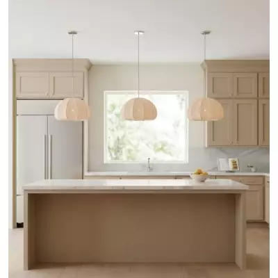 Vivienne Modern Scalloped Bubble Linen Pendant Light