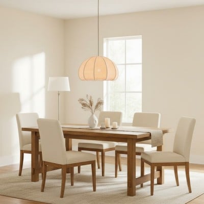 Vivienne Modern Scalloped Bubble Linen Pendant Light