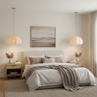 Vivienne Modern Scalloped Bubble Linen Pendant Light