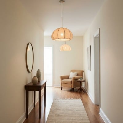 Vivienne Modern Scalloped Bubble Linen Pendant Light