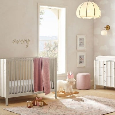 Vivienne Modern Scalloped Bubble Linen Pendant Light