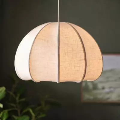 Vivienne Modern Scalloped Bubble Linen Pendant Light