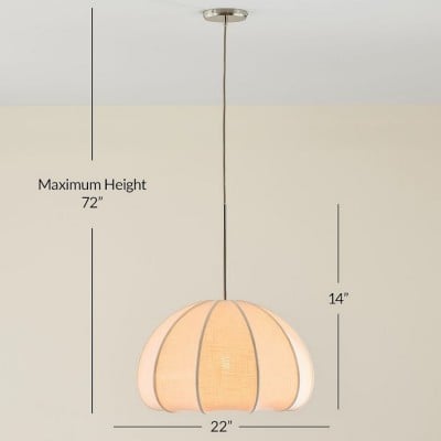 Vivienne Modern Scalloped Bubble Linen Pendant Light
