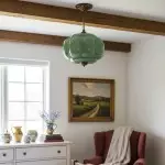 Elegant Eloise Scallop Milk Glass Semi-Flush Mount Ceiling Light - Vintage Brass Frame and Pumpkin Shape