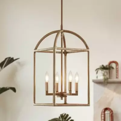 Burberry Industrial 4-Light Lantern Iron Pendant Light