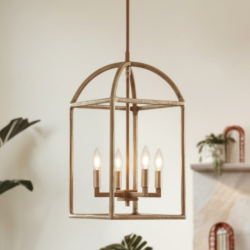 Burberry Industrial 4-Light Lantern Iron Pendant Light