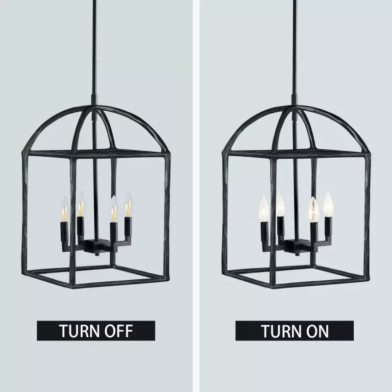 Burberry Industrial 4-Light Lantern Iron Pendant Light