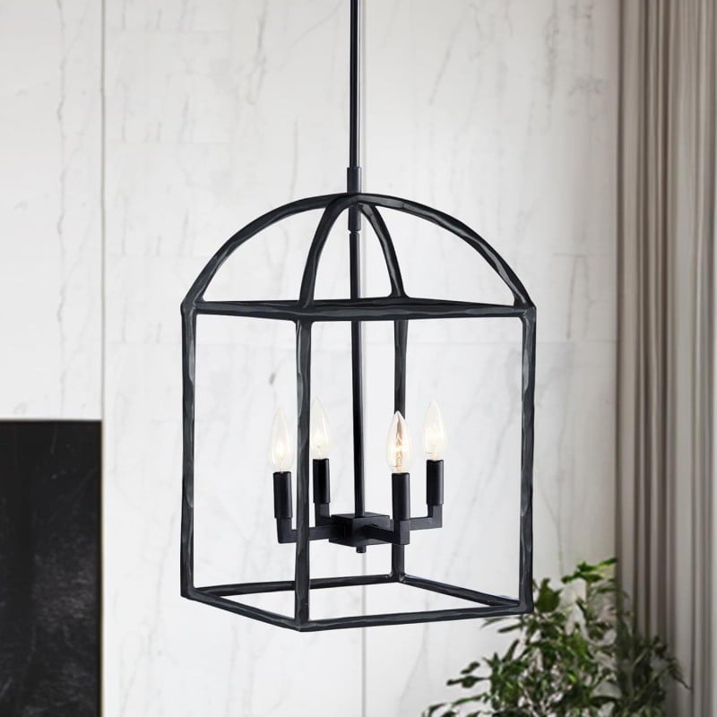 Burberry Industrial 4-Light Lantern Iron Pendant Light