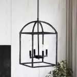 Burberry Industrial 4-Light Lantern Iron Pendant Light