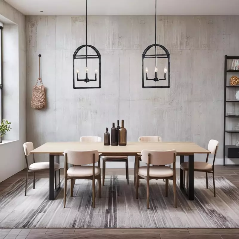 Burberry Industrial 4-Light Lantern Iron Pendant Light