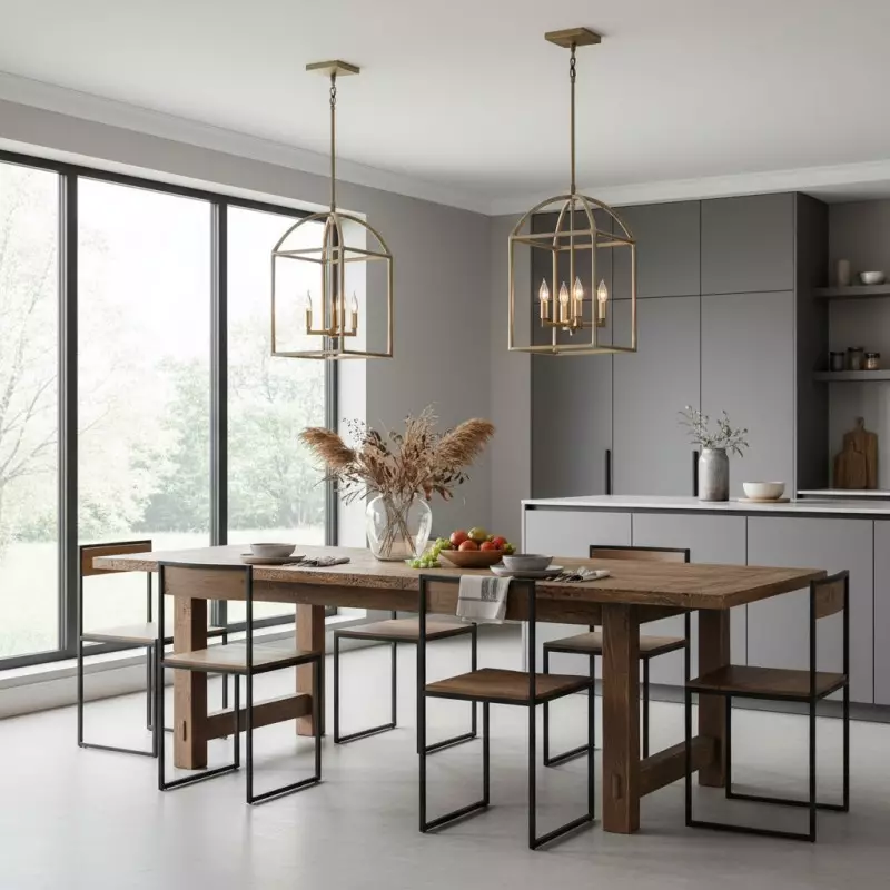 Burberry Industrial 4-Light Lantern Iron Pendant Light