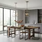 Burberry Industrial 4-Light Lantern Iron Pendant Light