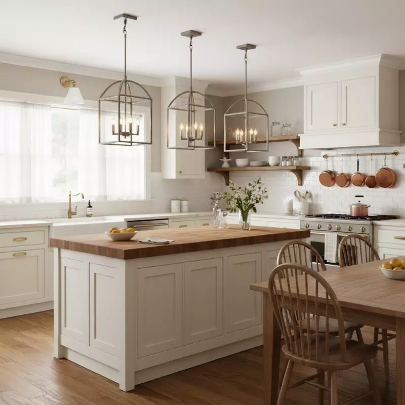 Burberry Industrial 4-Light Lantern Iron Pendant Light