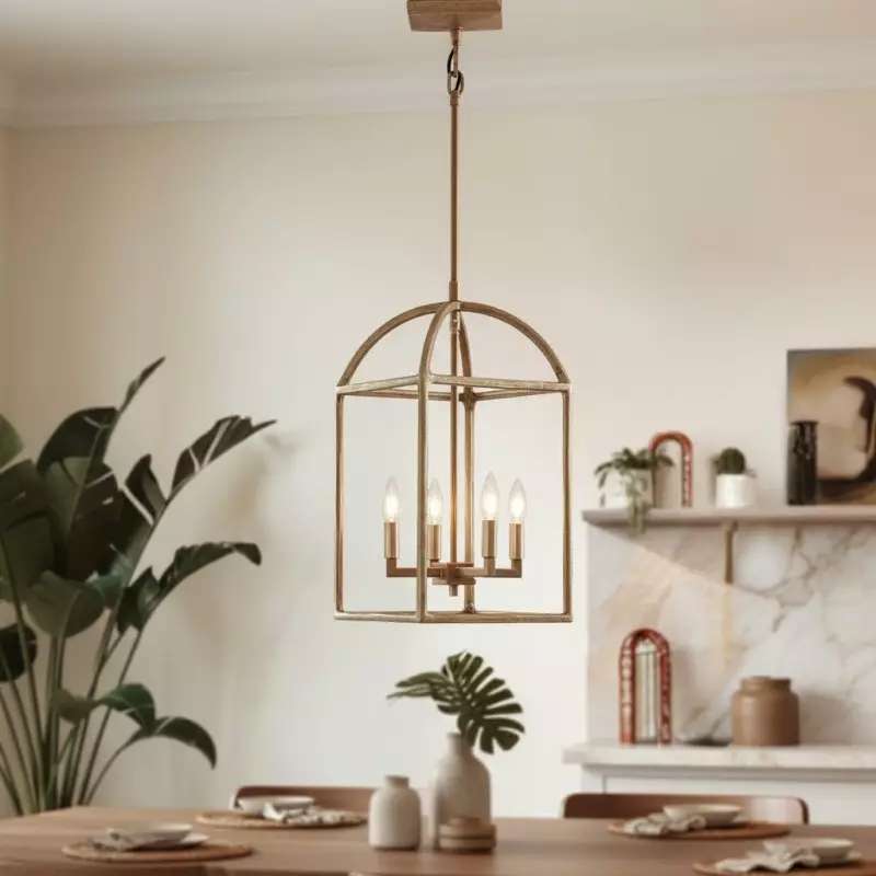 Burberry Industrial 4-Light Lantern Iron Pendant Light