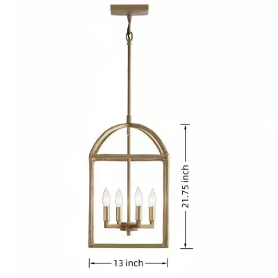 Burberry Industrial 4-Light Lantern Iron Pendant Light