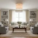 Thomas Minimalist Linen Flower Scallop Flush Mount Ceiling Light