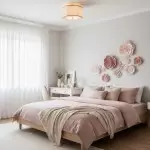 Thomas Minimalist Linen Flower Scallop Flush Mount Ceiling Light