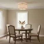 Thomas Minimalist Linen Flower Scallop Flush Mount Ceiling Light