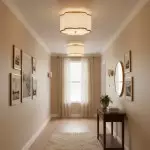 Thomas Minimalist Linen Flower Scallop Flush Mount Ceiling Light