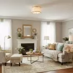 Thomas Minimalist Linen Flower Scallop Flush Mount Ceiling Light