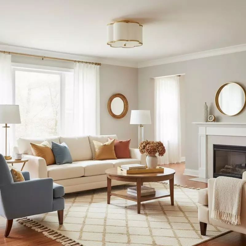 Thomas Minimalist Linen Flower Scallop Flush Mount Ceiling Light