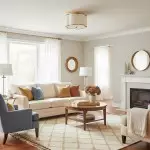 Thomas Minimalist Linen Flower Scallop Flush Mount Ceiling Light