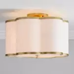 Thomas Minimalist Linen Flower Scallop Flush Mount Ceiling Light