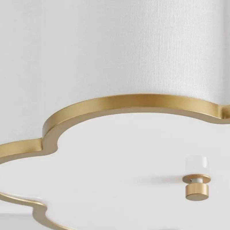 Thomas Minimalist Linen Flower Scallop Flush Mount Ceiling Light