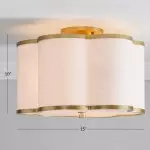 Thomas Minimalist Linen Flower Scallop Flush Mount Ceiling Light