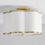 Thomas Minimalist Linen Flower Scallop Flush Mount Ceiling Light