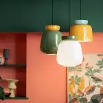 Smith Modern Nordic Bauhaus Macarons Bowl Shade Ceramic Pendant Light