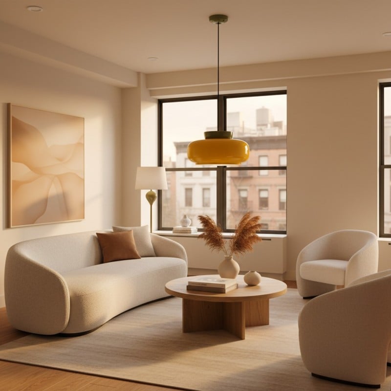 Smith Modern Nordic Bauhaus Macarons Bowl Shade Ceramic Pendant Light