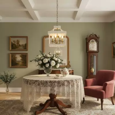 Molly French Vintage 4-Light Scalloped Lantern Chandelier