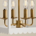 Molly French Vintage 4-Light Scalloped Lantern Chandelier