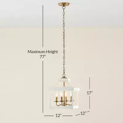 Molly French Vintage 4-Light Scalloped Lantern Chandelier