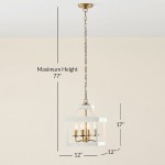 Molly French Vintage 4-Light Scalloped Lantern Chandelier