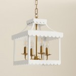 Molly French Vintage 4-Light Scalloped Lantern Chandelier