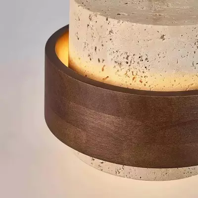 Timothy Wabi Sabi Natural Cylindrical Travertine Wall light