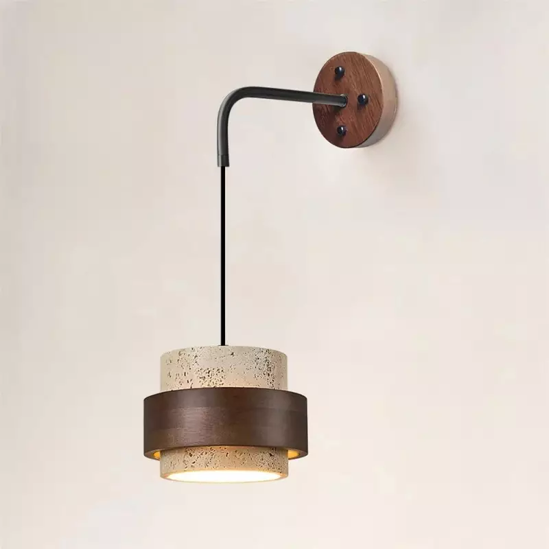 Timothy Wabi Sabi Natural Cylindrical Travertine Wall light