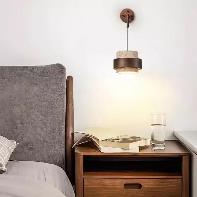 Timothy Wabi Sabi Natural Cylindrical Travertine Wall light